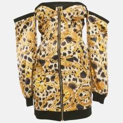 مملوكة مسبقًا Moschino x H&M Yellow Printed Satin Off-Shoulder Mini Dress XS