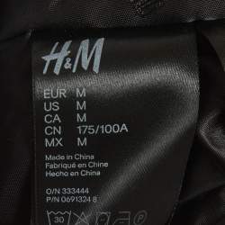 Pre Owned Moschino x H&M Black Disc Printed Cotton Knit Hooded Sweatshirt M