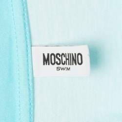 Pre Owned Moschino Swim Blue Gradient Teddy and Shark Print Jersey T-Shirt S