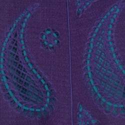 Pre Owned Moschino Purple Wool Cutout Paisley and Floral Motif Detail Skirt M