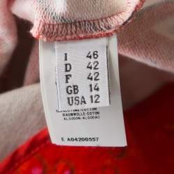 Pre Owned Moschino Couture Red Soda Can Printed Cotton Shift Dress L