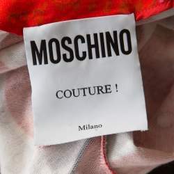 Pre Owned Moschino Couture Red Soda Can Printed Cotton Shift Dress L