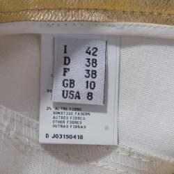 Pre Owned Moschino Couture Metallic Gold Cotton Stretch Tapered Jeans M