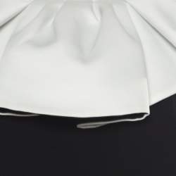 Moschino Monochrome Crepe Ruffled Trim Sleeveless Midi Dress M