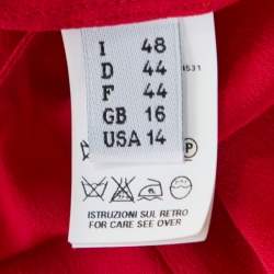 Pre Owned Moschino Red Silk Crepe Bow Detail Sleeveless Dress L