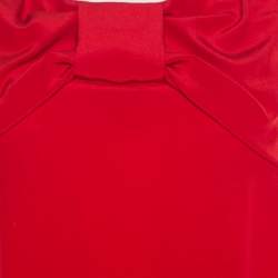 Pre Owned Moschino Red Silk Crepe Bow Detail Sleeveless Dress L