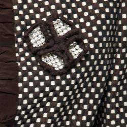 Pre Owned Moschino Brown Dobby Jacquard Cotton Blend Ruffled Trim Blazer M