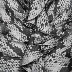 Pre Owned Moschino Cheap and Chic Grey Snakeskin Print Ruffle Detail Dress M