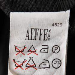 Pre Owned Moschino Black Linen Gold Button Detail Trench Coat M