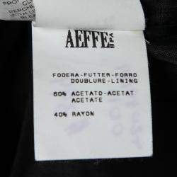 Pre Owned Moschino Black Linen Gold Button Detail Trench Coat M