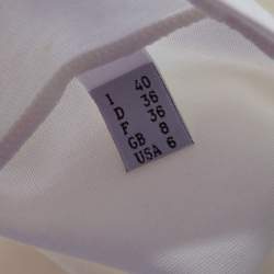 Pre Owned Moschino Couture White Bow Detail Short Sleeve Crop Top S