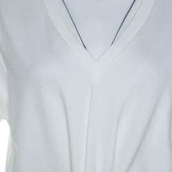 Pre Owned Moschino Couture White Bow Detail Short Sleeve Crop Top S