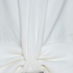 Pre Owned Moschino Couture White Bow Detail Short Sleeve Crop Top S