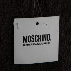 Pre Owned Moschino Cheap and Chic Gray Lamb Fur Leather Lined Belted Gilet S