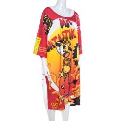 Pre Owned Moschino Couture Multicolor Mr.Funtastik Printed Cotton Oversized T-Shirt Dress M