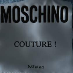 Moschino Blue Light Wash Front Button Detail Straight Cut Jeans L 