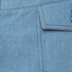 Moschino Blue Light Wash Front Button Detail Straight Cut Jeans L 