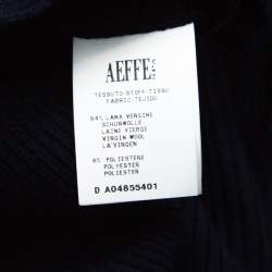 Pre Owned Moschino Navy Blue Rib Knit Wrap Bodice Long Sleeve Midi Dress S