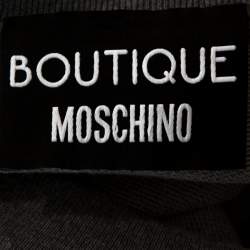 Pre Owned Moschino Boutique Grey Boutique Print Cotton Jumper Dress S