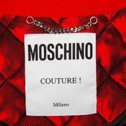 Moschino Couture Red Trompe-L'oeil Printed Bomber Jacket M
