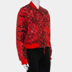 Moschino Couture Red Trompe-L'oeil Printed Bomber Jacket M