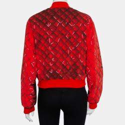 Moschino Couture Red Trompe-L'oeil Printed Bomber Jacket M