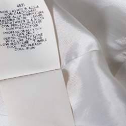 Pre Owned Moschino White Crepe Contrast Trim Detail Zip Front Coat M