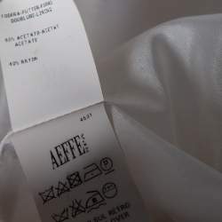 Pre Owned Moschino White Crepe Contrast Trim Detail Zip Front Coat M