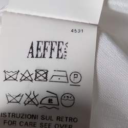 Pre Owned Moschino White Crepe Contrast Trim Detail Zip Front Coat M