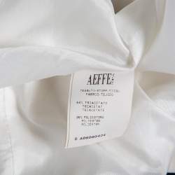 Pre Owned Moschino White Crepe Contrast Trim Detail Zip Front Coat M