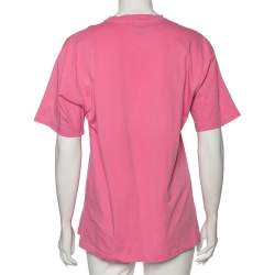 Moschino Pink Cotton Cake Teddy Bear Logo Printed Short Sleeve T-Shirt XS