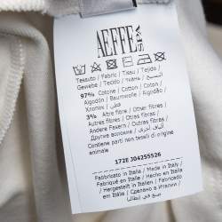 Pre Owned Moschino White Jersey Double Question Mark Logo Print Belted T-Shirt Dress S