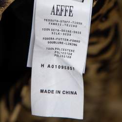 Pre Owned Moschino Brown Animal Printed Button Front Shirt & Gathered Detail Skirt Set M