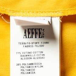 Pre Owned Moschino Yellow Cotton And Lace Sleeve Bow Detail Midi Dress M