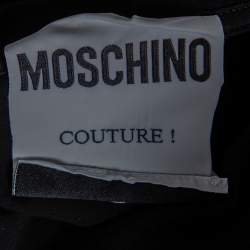 Pre Owned Moschino Black Cotton Logo Printed Short Sleeve T-Shirt M