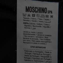 Pre Owned Moschino Black Cotton Logo Printed Short Sleeve T-Shirt M