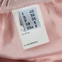 Pre Owned Moschino Pale Pink Crepe Fringed Pencil Skirt S