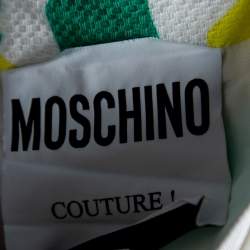 Pre Owned Moschino Couture Multicolored Printed Textured Silk Sleeveless Dress M