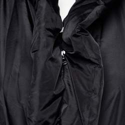 Pre Owned Moschino Cheap and Chic Black Synthetic Oversized Collar Detail Short Sleeve Jacket M