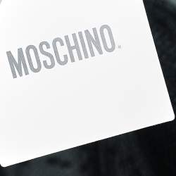 Moschino Black Tulle Ruffled Hem Bow Detail Sheer Mini Dress S