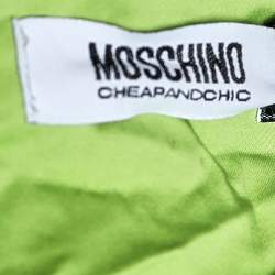 Pre Owned Moschino Cheap & Chic Green Cotton Shell Appliqué Sleeveless Dress L