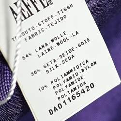 Pre Owned Moschino Purple Textured Wool & Silk Ruffled Mini Skirt M