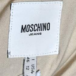 Moschino Jeans Multicolor Printed Wool Button Front Coat L