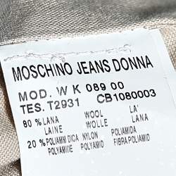 Moschino Jeans Multicolor Printed Wool Button Front Coat L