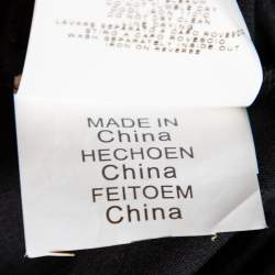 Pre Owned Moschino Black Silk Pearl Embellished Sleeveless Dress M