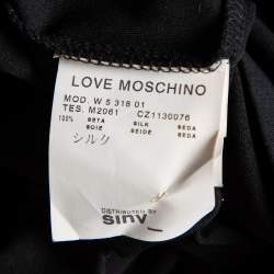 Pre Owned Moschino Black Silk Pearl Embellished Sleeveless Dress M