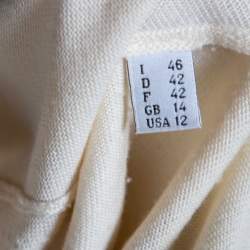 Moschino Cream Wool Knit Chain Trimmed Button Front Cardigan L