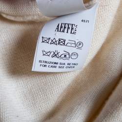 Moschino Cream Wool Knit Chain Trimmed Button Front Cardigan L