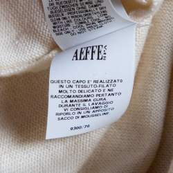Moschino Cream Wool Knit Chain Trimmed Button Front Cardigan L