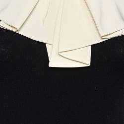 Pre Owned Moschino Black Wool Knit Contrast Bow Detail Midi Dress M